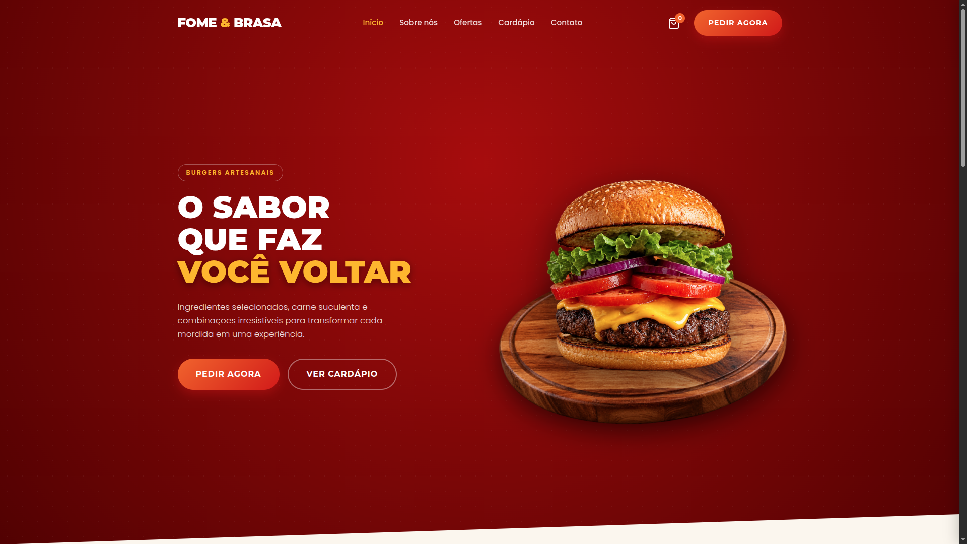 Pré-visualização do projeto Sistema de Delivery